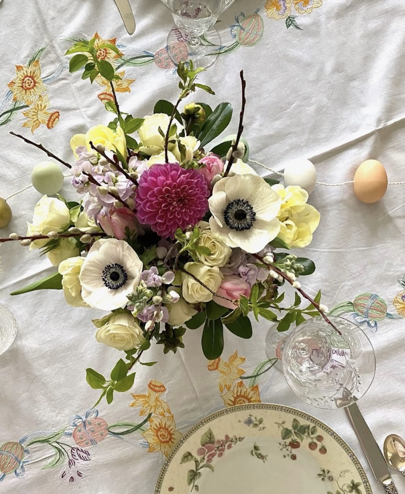 Artful floral arrangement