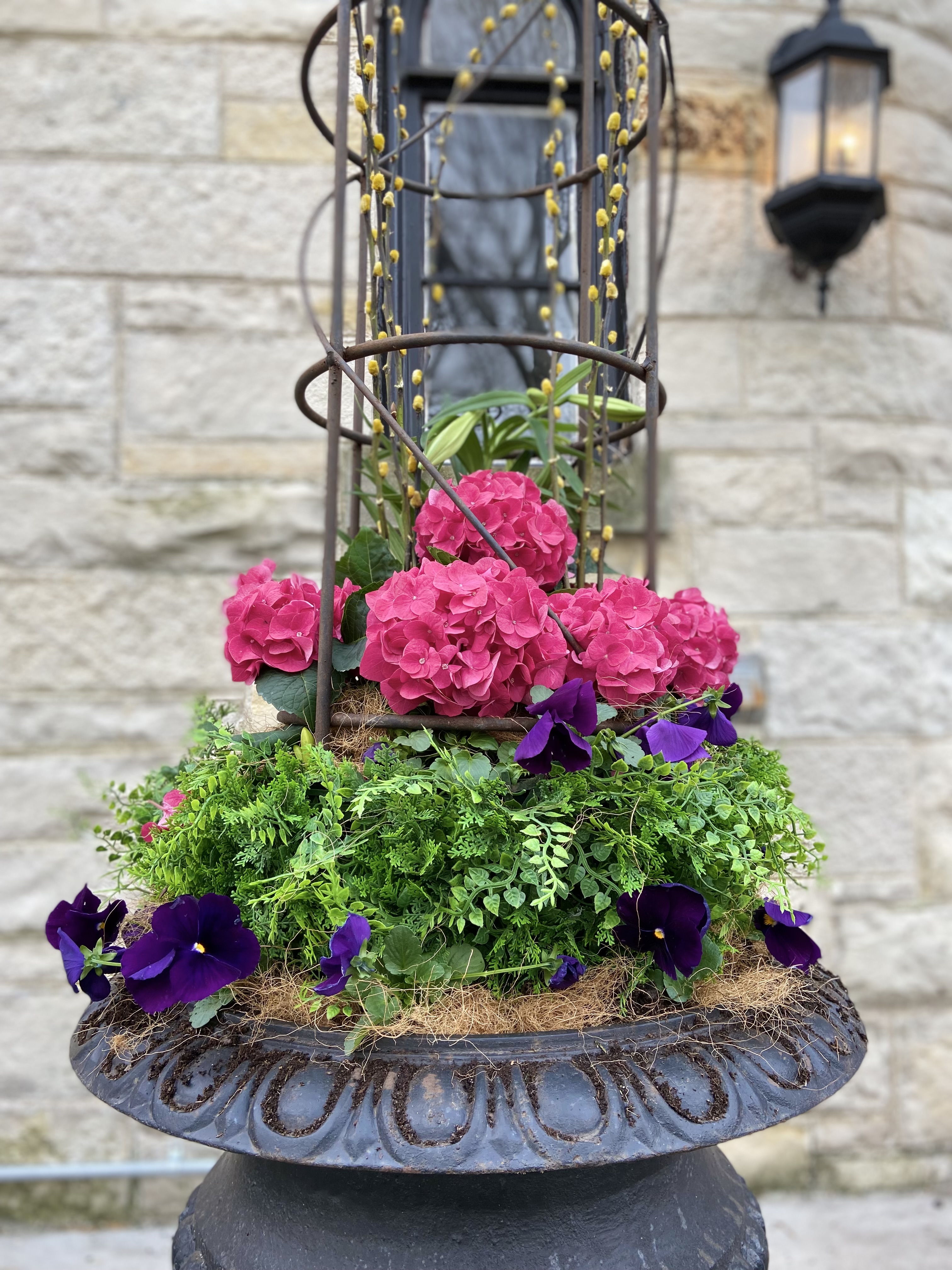 Spring floral container design